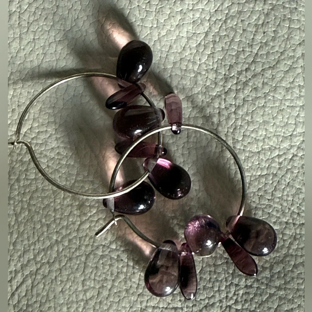 Elegant Purple Hoop Earrings